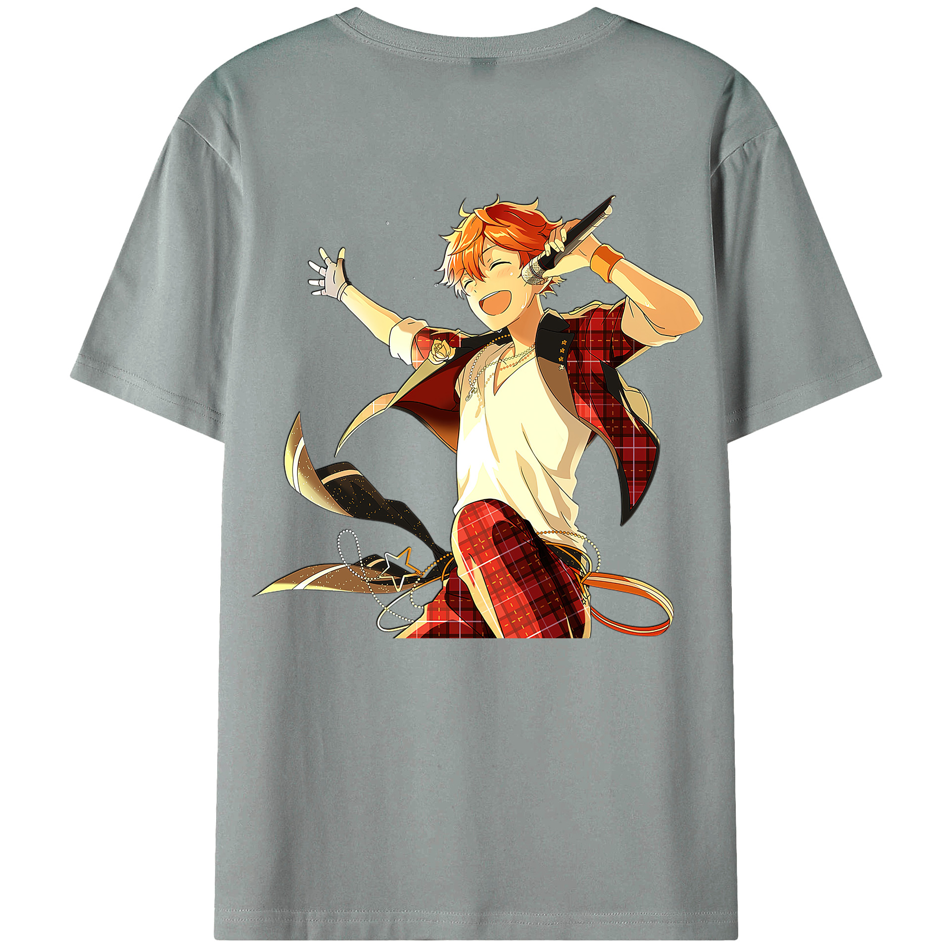 （画像用） あんさんぶるスターズ! Ensemble Stars 綿100％ メンズ半袖Tシャツ（バックプリント） 通気性